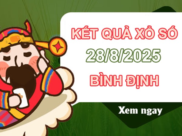 Thống kê kết quả XSBDI 28/8/2025 chi tiết nhất thứ 5
